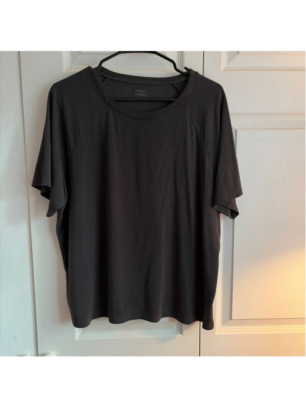 Cozy Earth Short Sleeve Tee Black Large